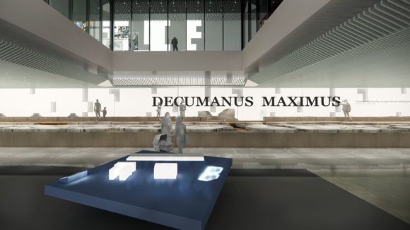 Photorealistic portrayal of the Decumanus Maximus exhibition area. Photo source: Ministry of Culture.