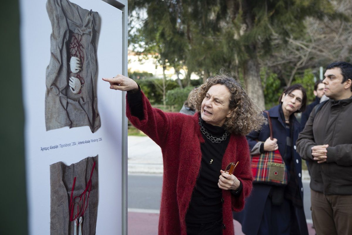Artemis Alkalay while introducing her work. Photo source: Athens Municipality.