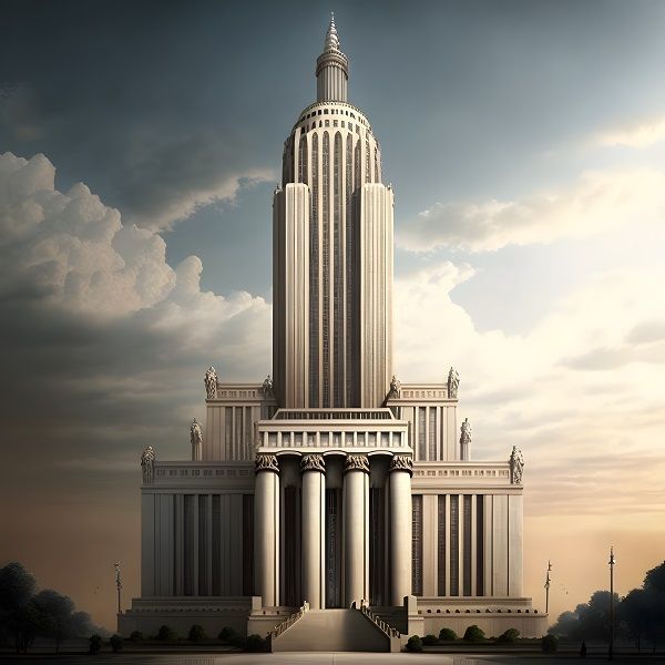  Empire State Building, Redesigned in Greek Revival Style. Photo source: GetAgent, Midjourney.