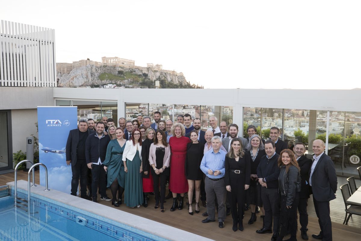 The ITA Airways team with its top partners in the Greek travel market. Photo source: ITA Airways Greece