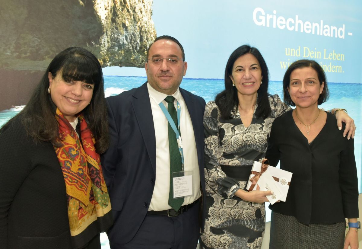 Greek Secretary General of Tourism Policy &amp; Development, Olympia Anastasopoulou (second from left) at ITB Berlin 2023. Photo source: Olympia Anastasopoulou