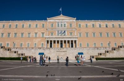 The Hellenic Parliament overlooking Syntagma Square in Athens. Photo © Greek Travel Pages