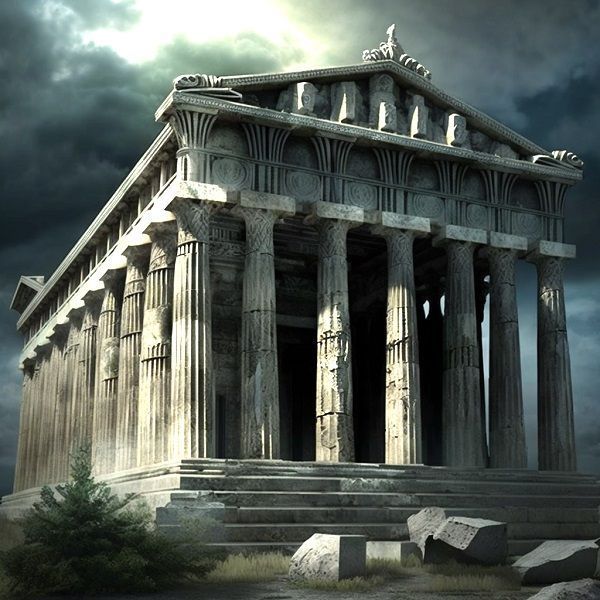 Parthenon - Gothic style. Photo source: Midjourney.
