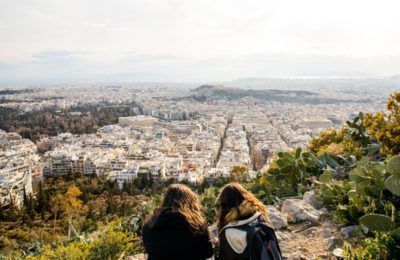 A panoramic view of the city of Athens.