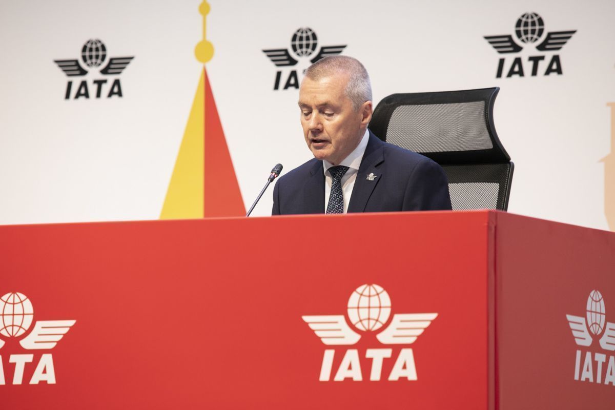 IATA Director General Willie Walsh reporting on the air transport industry during the association's 79th Annual General Meeting (AGM) and World Air Transport Summit in Istanbul, Turkey. Photo source: IATA