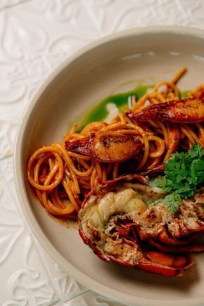 Greek lobster pasta.