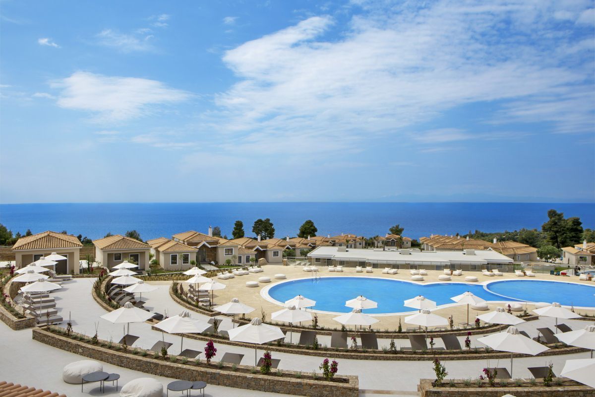 The pools at Ajul Luxury Hotel &amp; Spa Resort provide scenic views of the Aegean Sea. Photo source: Wyndham Hotels &amp; Resorts.