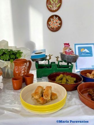 Greek goodies made with trahana during the Trahana Celebration in Perachora. 