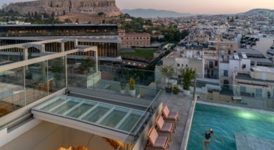 View of the Acropolis from the hotel's rooftop. Photo source: Coco-Mat Athens BC