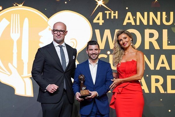 Milos Dubai General Manager Kostas Karvelas (photo center). Photo source: World Culinary Awards.
