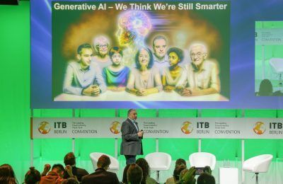 In his keynote speech on the Green Stage at ITB Berlin, Fast Future CEO Rohit Talwar talked about AI’s potential for shaping a more inclusive travel industry.