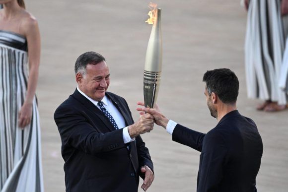 Greece Hands Olympic Flame to Paris 2024 Organizers