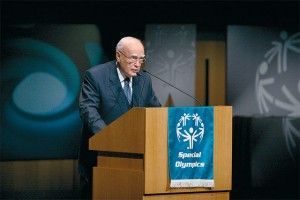President of the Hellenic Republic, Karolos Papoulias, speaks at the event.