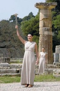 Olympic Flame's lit ceremony at Ancient Olympia