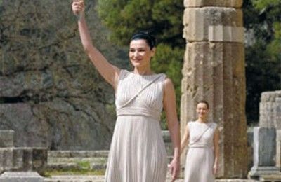 Olympic Flame's lit ceremony at Ancient Olympia