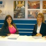 Eleni Micheli, conference and events sales and operations assistant, with Christina Antonetsi, conference and events sales and operations executive of the Mitsis Hotels group. Mitsis Hotels participated for the first time in Philoxenia and presented the new 5-star hotel Grand Serai Congress & Spa-Xenia in Ioannina. Mitsis Hotels also announced the operation of two new hotels on the islands of Rodos and Kos in 2010.