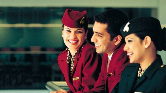 Qatar Airways staff show why they deserve the award for high quality service.