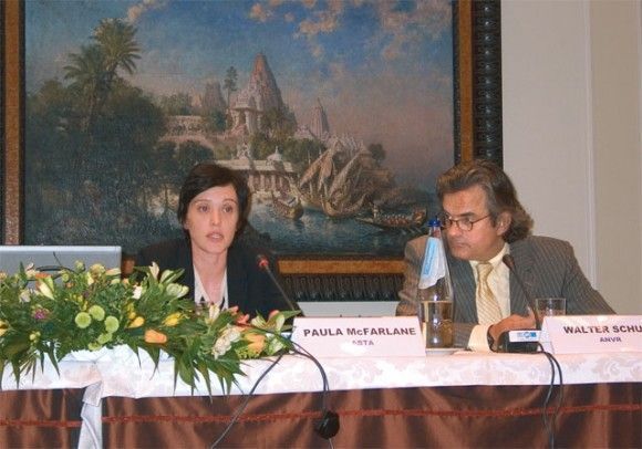 Paula MacFarland, the legal representative for the Association of British Travel Agents, explained the problems of responsibility for travel agents and tour operators concerning the EU Package Travel Directive, and other legal problems; and Walter Schut, a representative of Dutch Association of Travel Agents, explained his association's travel agency quality system at a recent HATTA conference.