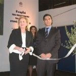Greek Tourism Minister Fanny Palli-Petralia snipped the ribbon at the opening ceremony with Giorgos Karachristos, MACT S.A.'s president and managing director, the exhibition organizer.