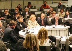 The well attended press conference given by Greek Minister of Tourism Fani Palli-Petralia, during ITB Berlin 2006.