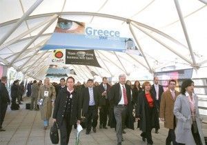 Greece's new ad campaign, "Explore your senses in Greece, at WTM London 2006.