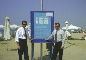 Poseidon's general manager, Dimitris Papastergiou, and the hotel's Food and Beverage manager, Theodoros Petropoulos.