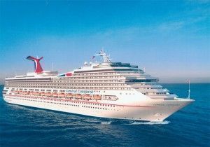 This is the new 2,974-passenger Carnival Conquest that sails the West Caribbean. Its sister ship, the Carnival Glory, will be launched this summer. Carnival Cruises is represented here by Amphitrion Holidays.