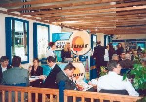 The busiest spot within the Greek pavilion, albeit with Greek exhibitors, was the Hellenic Tourism Organization’s “coffee shop.”