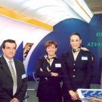 Cyprus Airways' sales and marketing manager, George Antonaros; Athens sales representative, Irene Dermati; and marketing specialist, Elli Dree, who will soon leave the Athens office to work in the airline's airport offices.