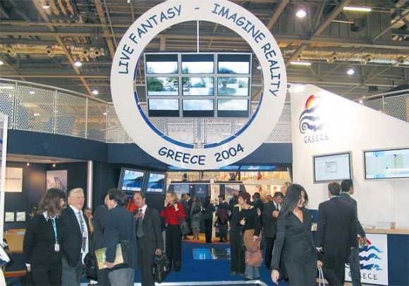 The entrance to Greece's WTM stand was continually crowded with visitors and although the pavilion this year was the best and most modern we've seen, some visitors said the could not understand the meaning of "live fantasy imagine reality