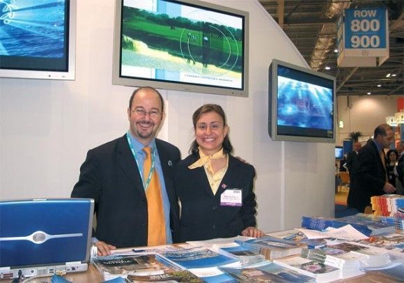 GNTO's London WTM staff included George Michalisles and Marissa Dingli, and even though continuously busy handing out information, they were able to take the time to assist Greek visitors in every way possible.