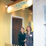 Alexandra Efstathiadou of Ekies Manor House, one of the most finely decorated hotels in Northern Greece, with Chalkidiki Hotel Association public relations officer, Christina Pounartzi.