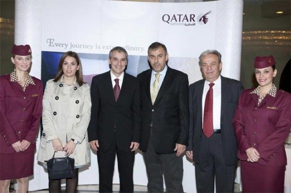 Sofia Iordanou (Qatar Airways), Fay Founta (Kronos Holidays), Alexandros Michalopoulos (Qatar Airways), Thanassis Cavdas (GTP), Takis Fountas (Kronos Holidays) and Fairouz Ampasi (Qatar Airways).